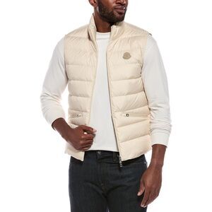Moncler Mens  Down Puffer Vest, Tan